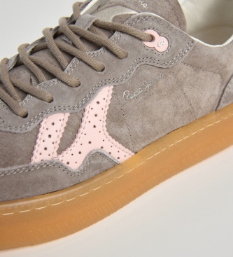 Pepe Jeans Dark beige Maya Classic leather sneakers