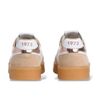 Pepe Jeans Baskets en cuir Maya Contour beige