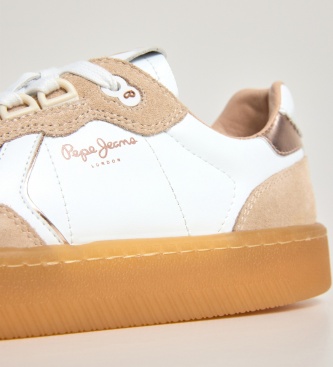 Pepe Jeans Baskets en cuir Maya Contour beige