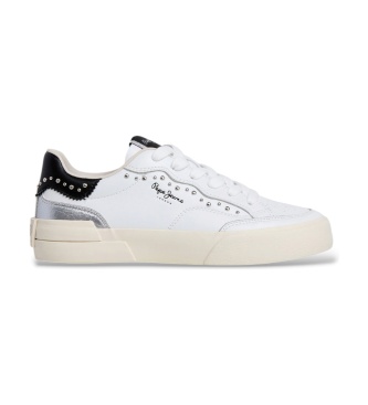 Pepe Jeans Milan silver leather sneakers