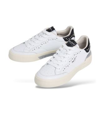 Pepe Jeans Milan silver leather sneakers