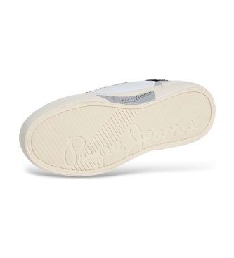 Pepe Jeans Milan silver leather sneakers