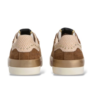 Pepe Jeans Milan West brown leather sneakers