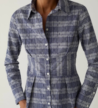 LAAGAM Camisa Hella de quadros marinho
