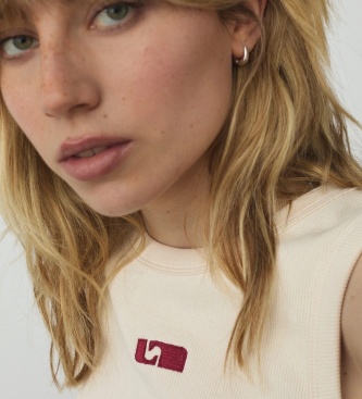 LAAGAM Débardeur avec logo brodé beige