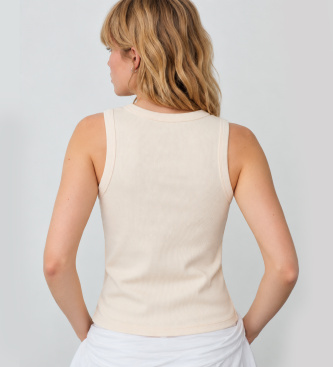 LAAGAM Débardeur avec logo brodé beige