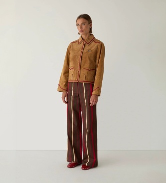 LAAGAM Veste Aveline en daim marron