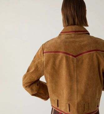 LAAGAM Veste Aveline en daim marron