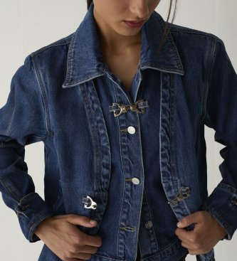 LAAGAM Veste Faye en jean bleu