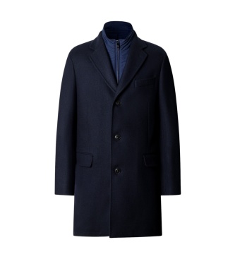Hackett London Cappotto Wool Cash Blu Navy