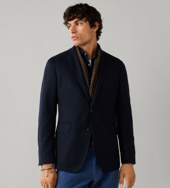 Hackett London Americana Performance Flannel azul marino
