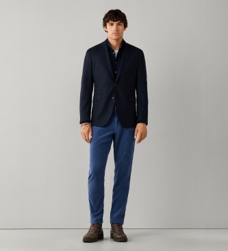 Hackett London Americana Performance Flannel azul marino