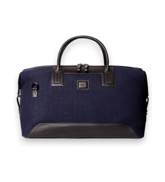 Hackett London Reseväska Wells Canvas marinblå
