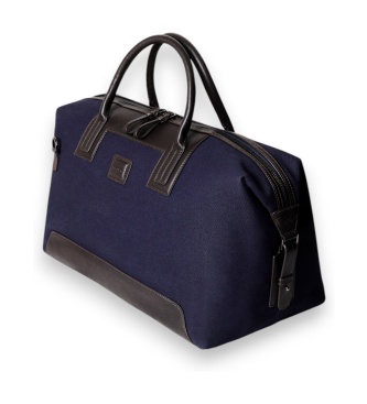 Hackett London Reseväska Wells Canvas marinblå