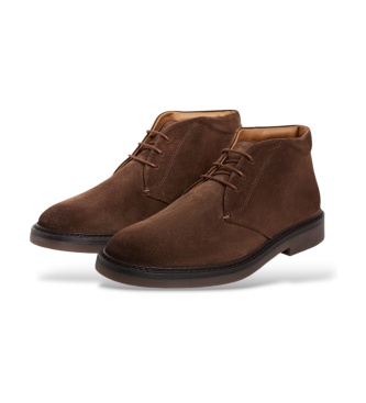 Hackett London Botins de couro Elsted Chukka-S marrom