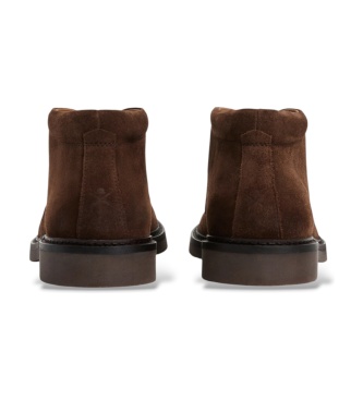 Hackett London Botins de couro Elsted Chukka-S marrom