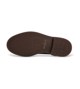 Hackett London Botins de couro Elsted Chukka-S marrom