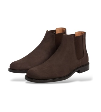 Hackett London Hampton Suede Chelsea Boots Brown
