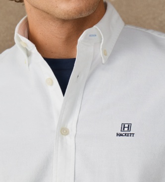 Hackett London Heritage Ess Solid Oxford White Shirt