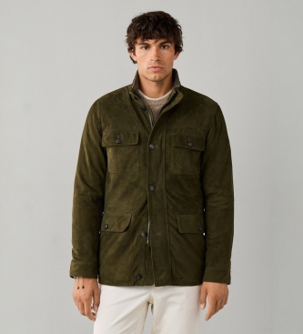 Hackett London Giacca di Camoscio 4 Tasche verde