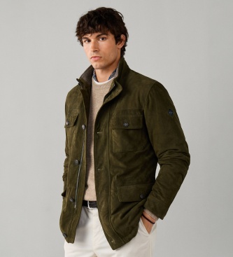 Hackett London Giacca di Camoscio 4 Tasche verde