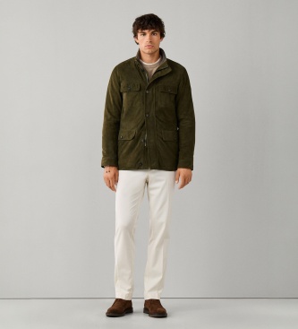 Hackett London Giacca di Camoscio 4 Tasche verde