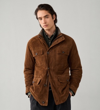 Hackett London Brown Suede 4-Pocket Jacket