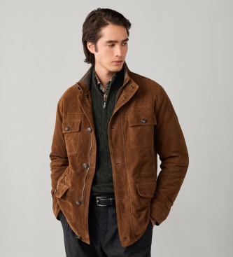 Hackett London Brown Suede 4-Pocket Jacket