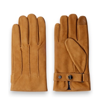 Hackett London Beige handskar i skinn Commuter Touch