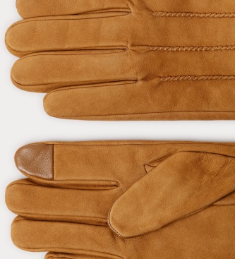 Hackett London Beige handskar i skinn Commuter Touch