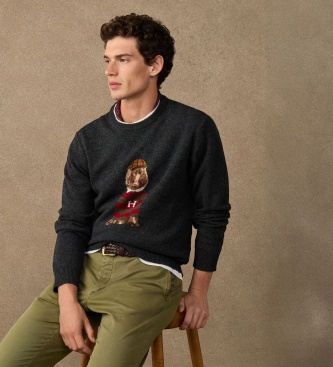 Hackett London Jersey Heritage Harry-trui grijs