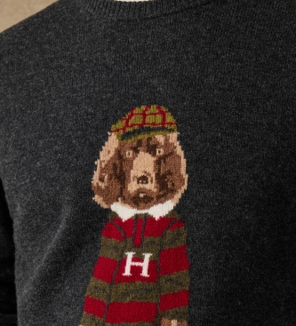 Hackett London Jersey Heritage Harry-trui grijs