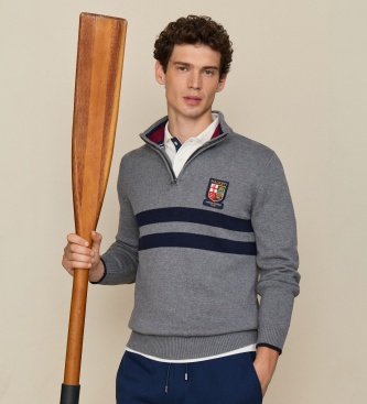 Hackett London Heritage LRC trui Grijs