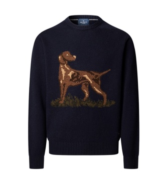 Hackett London Highland Hound trui Marineblauw