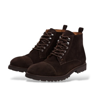 Hackett London Braune Hudson-Lederstiefeletten