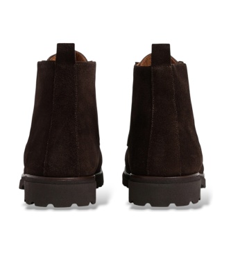 Hackett London Braune Hudson-Lederstiefeletten