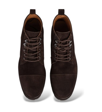 Hackett London Braune Hudson-Lederstiefeletten