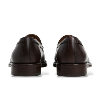 Hackett London Mayfair mørkebrune skindloafers