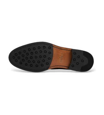 Hackett London Mayfair mørkebrune skindloafers