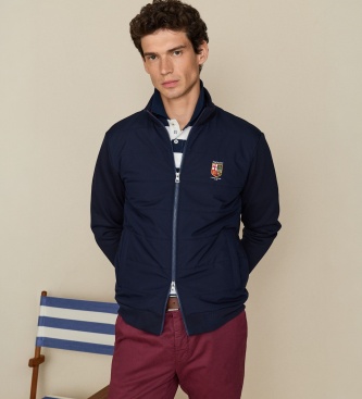 Hackett London Sweatshirt Heritage Lrc Hybrid Azul Marinho