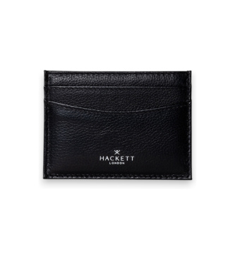 Hackett London Kartenetui aus Leder Luxe Cardholder schwarz