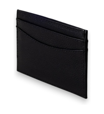 Hackett London Kartenetui aus Leder Luxe Cardholder schwarz