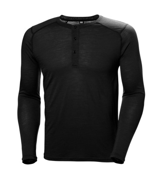 Helly Hansen HH Durawool Long Sleeve Henley Shirt Black