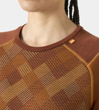 Helly Hansen Termo majica Lifa Merino Midweight Graphic rjava