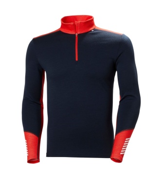 Helly Hansen Lifa Merino Midweight Half Zip Thermal Shirt navy blue