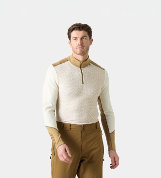 Helly Hansen Lifa Merino Midweight half-zip thermal shirt, off-white