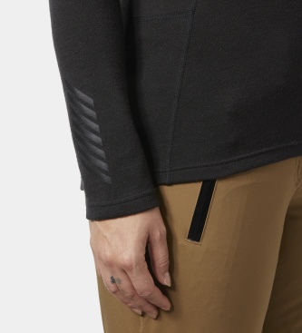 Helly Hansen Termo majica s polovično zadrgo Lifa Merino Midweight črna