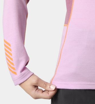 Helly Hansen Termo majica s polovično zadrgo Lifa Merino Midweight v svetlo rožnati barvi