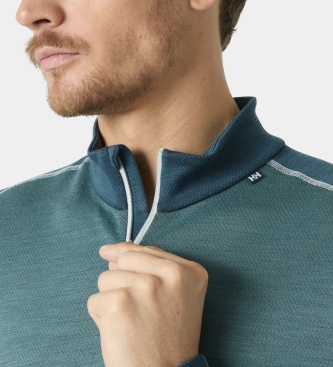 Helly Hansen Lifa Merino Midweight half-zip thermal T-shirt green