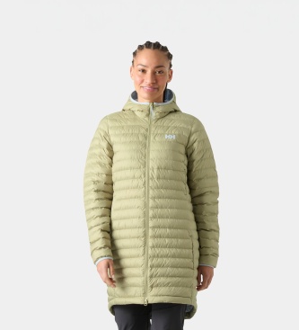 Helly Hansen Sirdal lång isolerande jacka med huva i grönt